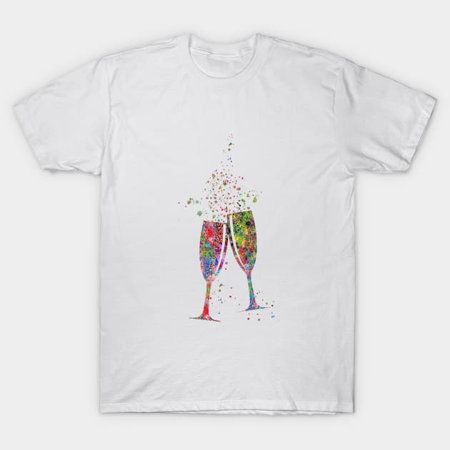 Glass of champagne, T-Shirt by RosaliArt